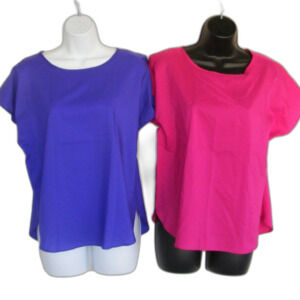 2 LAUREN LEE Tops, S, Purple & Berry pink, Vintage, Short Drop sleeves, vented